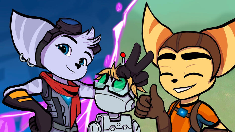 Illustration for Level's Ratchet and Clank A Rift Apart series